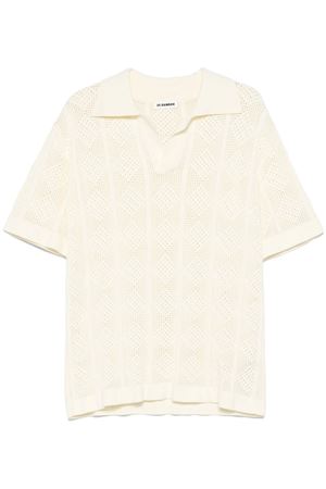 White cotton knitted polo shirt JIL SANDER | J21GL0112J15446111